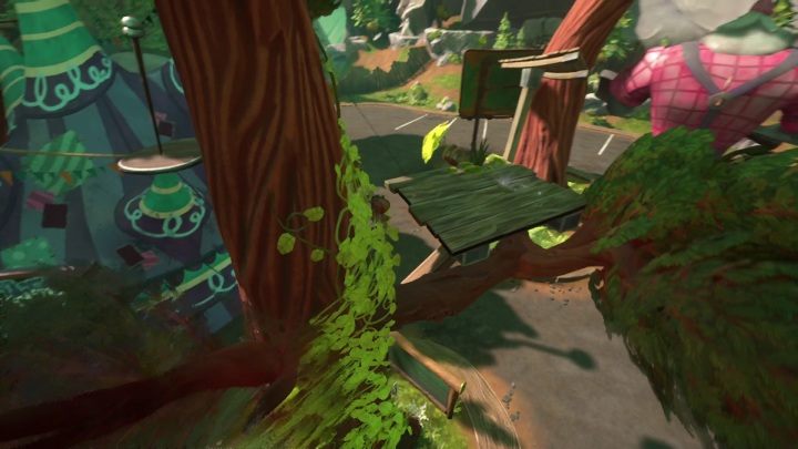 Karta leży na drewnianej platformie, przed namiotem - Psychonauts 2: PSI Challenge Card, Questionable Area - gdzie znaleźć? - Psychonauts 2 - poradnik do gry