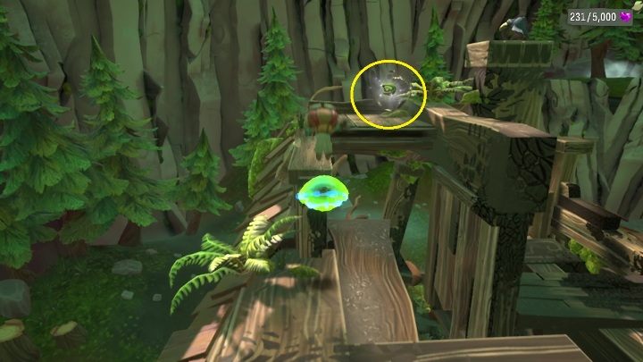 PSI Challenge Marker znajdziecie na samym szczycie ruin drewnianego budynku - Psychonauts 2: PSI Challenge Marker, Questionable Area - gdzie znaleźć? - Psychonauts 2 - poradnik do gry