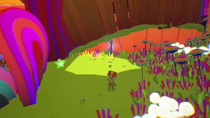 Tę zawieszkę znajdziecie schowaną za różową dekoracją - Psychonauts 2: Emotional Baggage, PSI Kings Sensorium - gdzie znaleźć? - Psychonauts 2 - poradnik do gry