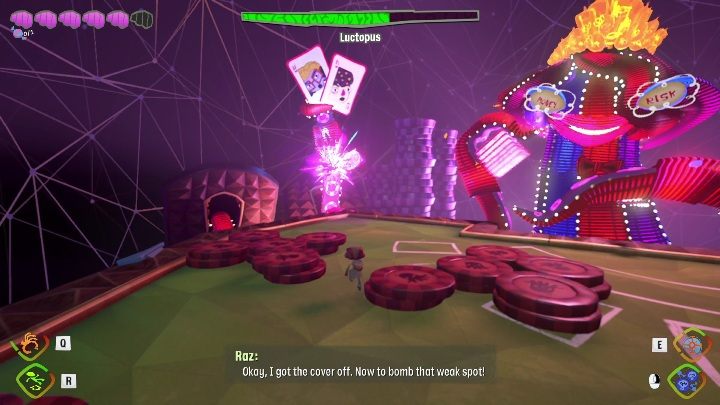 Gdy boss wyrzuci z siebie bomby będziecie mogli znowu go zaatakować - Psychonauts 2: Luctopus boss - jak pokonać? - Psychonauts 2 - poradnik do gry