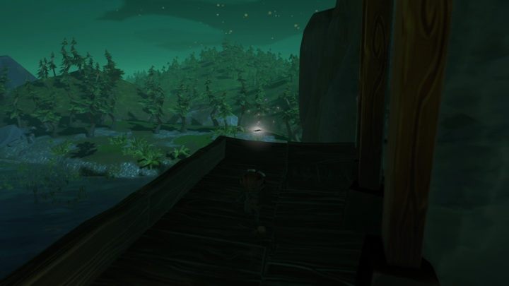 Dostaniecie się do tej karty skacząc z pnączy na linę, a z niej na drewnianą platformę, która opiera się na kamiennej górze - Psychonauts 2: PSI Challenge Card, Green Needle Gulch - gdzie znaleźć? - Psychonauts 2 - poradnik do gry