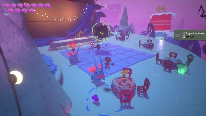 Gdy staniecie na środku tej planszy, pojawi się wielu wrogów - Psychonauts 2: Bobs Bottles - solucja, opis przejścia - Psychonauts 2 - poradnik do gry