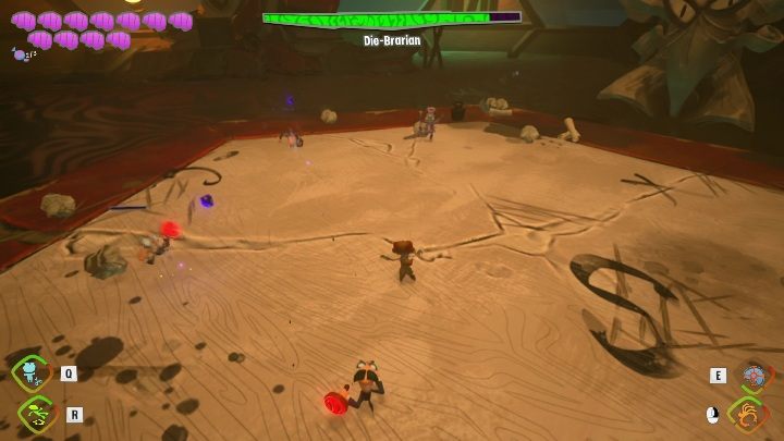 Musicie niszczyć małych przeciwników, którzy przeszkadzają Wam w celowaniu w bossa - Psychonauts 2: Die-Brarian boss - jak pokonać? - Psychonauts 2 - poradnik do gry