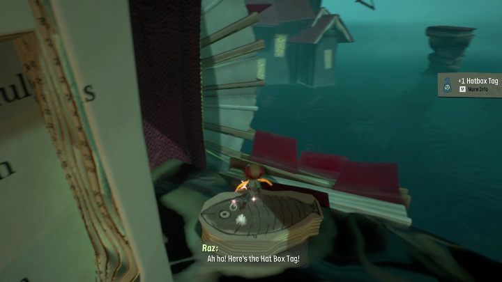 Ta zawieszka znajduje się zaraz obok drzwi, za którymi znajdziecie wskazówkę - Psychonauts 2: Emotional Baggage, Cassies Collection - gdzie znaleźć? - Psychonauts 2 - poradnik do gry