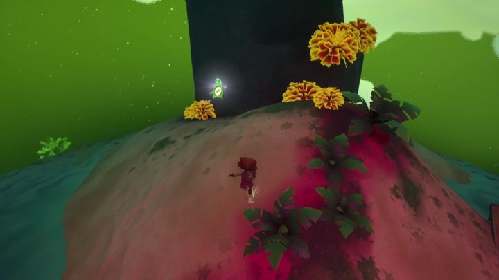 Tę zawieszkę znajdziecie na sporej wyspie, wokół której świeci się różowe światło - Psychonauts 2: Emotional Baggage, Bobs Bottles - gdzie znaleźć? - Psychonauts 2 - poradnik do gry