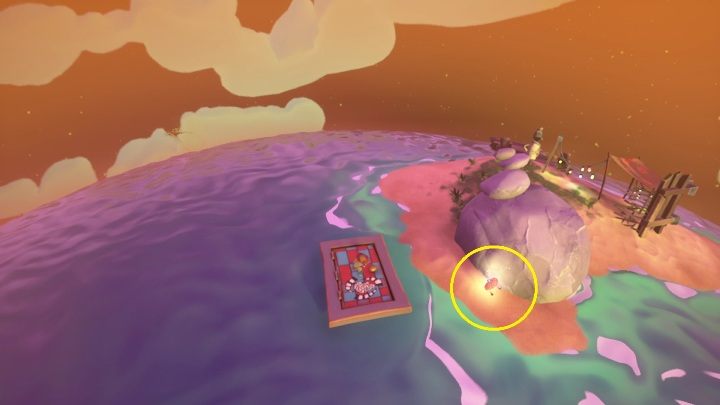 Ten sekret znajdziecie za wielkimi skałami, na niewielkiej wyspie - Psychonauts 2: Half-A-Mind, Bobs Bottles - gdzie znaleźć? - Psychonauts 2 - poradnik do gry