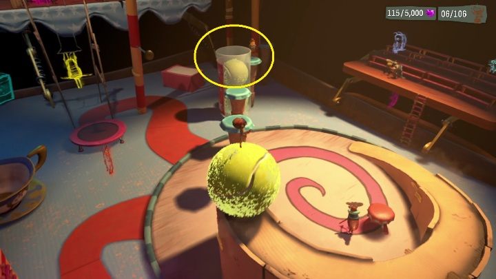 Waszym zadaniem jest przeskoczenie po dwóch słupcach, aż doskoczycie do tuby - Psychonauts 2: Lucrecias Lament - solucja, opis przejścia - Psychonauts 2 - poradnik do gry