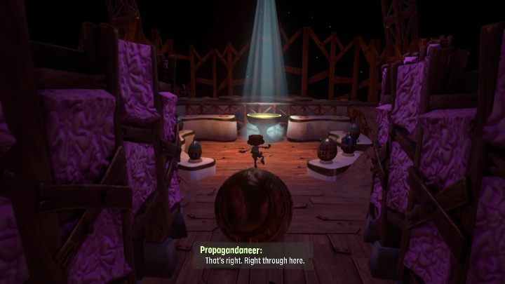 Jajko musicie zanieść do lokacji, przy której stoi mężczyzna - Psychonauts 2: Fatherland Follies - solucja, opis przejścia - Psychonauts 2 - poradnik do gry