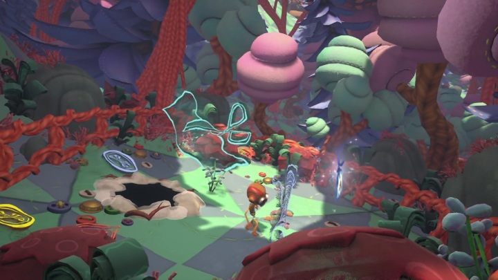 Do tej zawieszki dostaniecie się przechodząc przez tunel - Psychonauts 2: Emotional Baggage, Lucrecias Lament - gdzie znaleźć? - Psychonauts 2 - poradnik do gry