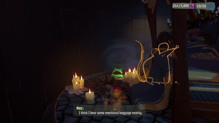 Bagaż znajduje się zaraz obok łóżka, po jego lewej stronie - Psychonauts 2: Emotional Baggage, Fatherland Follies - gdzie znaleźć? - Psychonauts 2 - poradnik do gry