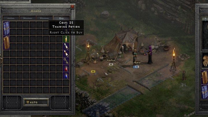 Miksturę odtajania ma w ofercie także Akara - Diablo 2 Resurrected: Mikstura odtajania - do czego służy? - Diablo 2 Resurrected - poradnik do gry