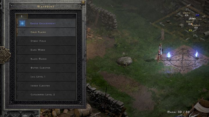Druga metoda podróży to odnajdywanie Punktów nawigacyjnych w określonych lokacjach - Diablo 2 Resurrected: Portale i teleportacja - Diablo 2 Resurrected - poradnik do gry