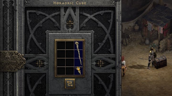 Powróćcie do miasta i użyjcie Kostki Horadrimów (poprzez kliknięcie PPM) - Diablo 2 Resurrected: Laska Horadrimów - solucja, opis przejścia - Diablo 2 Resurrected - poradnik do gry