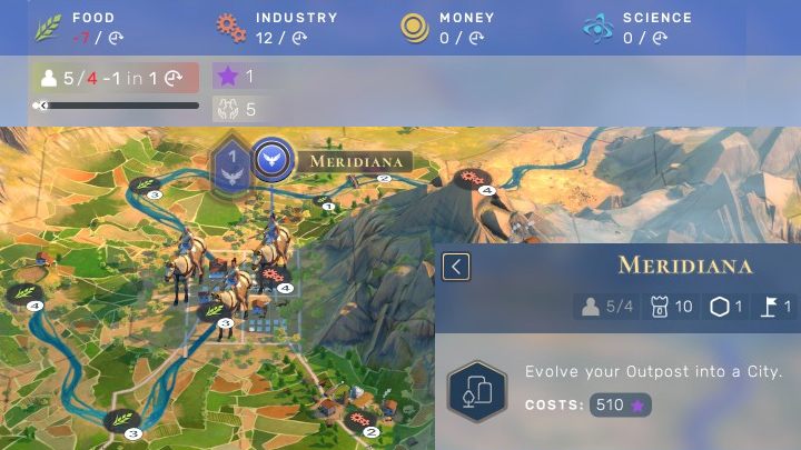 Teren wokół tego posterunku to obiecująca lokacja pod budowę nowego miasta, choć wymaga wiele punktów Wpływu. - Humankind: Posterunki - zajmowanie terytorium i akcje - Humankind - poradnik do gry