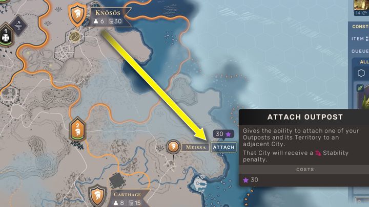 Pierwsze terytorium, które dodasz do miasta wymaga niewielkiej ilości punktów wpływu. Warto to zrobić, jeśli chcecie dalej rozbudowywać swoje miasto albo zabezpieczyć Wasze granice przed innymi nacjami. - Humankind: Terytorium - jak połączyć z miastem? - Humankind - poradnik do gry