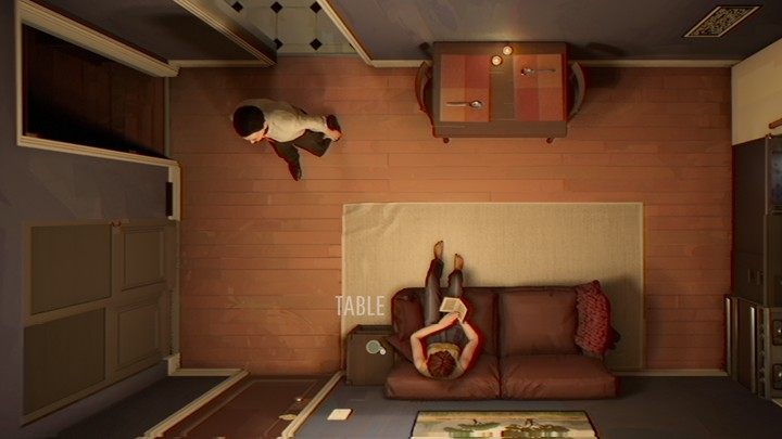 Teraz podstawcie żonie kubek z wodą i tabletkami na stoliku obok kanapy - 12 Minutes: Tabletki nasenne - jak użyć? - 12 Minutes - poradnik do gry