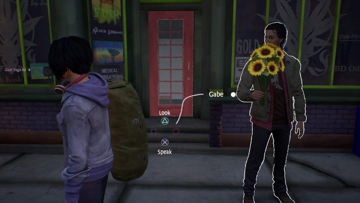 Gabe zatrzyma się pod szkołą jogi - Life is Strange True Colors: Poznanie brata i miasta - solucja, opis przejścia - Life is Strange True Colors - poradnik do gry