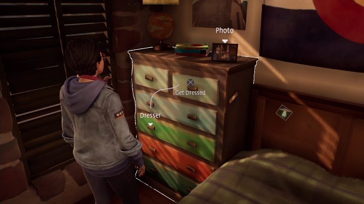 Udajcie się do komody, która znajduje się po lewej stronie łóżka - Life is Strange True Colors: Eksploracja mieszkania - solucja, opis przejścia - Life is Strange True Colors - poradnik do gry
