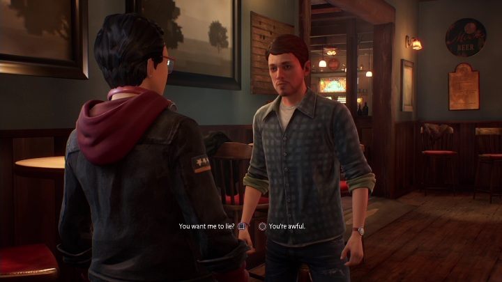 Od Was zależy jak poprowadzicie rozmowę i jakie będziecie mieli nastawienie do mężczyzny - Life is Strange True Colors: Bar (rozdział 1) - solucja, opis przejścia - Life is Strange True Colors - poradnik do gry