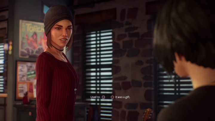 Dziewczyna zwróci uwagę na gitarę, którą Alex otrzymała od brata - Life is Strange True Colors: Spotkanie ze Steph - solucja, opis przejścia - Life is Strange True Colors - poradnik do gry
