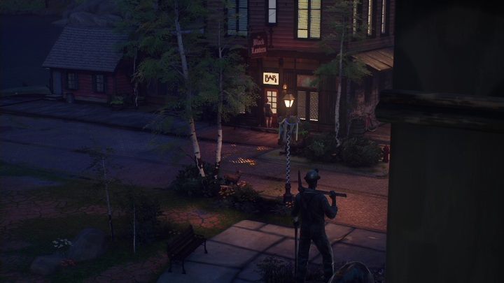 Aby spotkać się z Ryanem/Steph udajcie się do baru, a następnie wejdźcie na samą górę budynku - Life is Strange True Colors: Festiwal - solucja, opis przejścia - Life is Strange True Colors - poradnik do gry