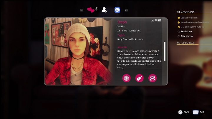 W tym miejscu macie kilka wyborów, które wpłyną na stworzony profil - Life is Strange True Colors Wavelengths: Wiosna - solucja, opis przejścia - Life is Strange True Colors - poradnik do gry