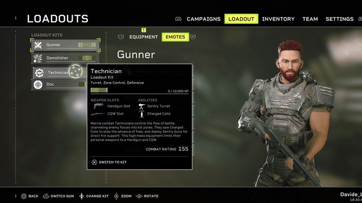 Technik (Technician) to klasa specjalizująca się w obronie poszczególnych punktów, idealna, gdy na mapie jest dużo lokacji, w których musicie bronić się w jednym miejscu - Aliens Fireteam Elite: Klasy postaci - Aliens Fireteam Elite - poradnik do gry