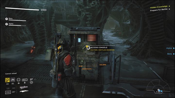 Następnie udając się do kolejnych, pojawiających się na radarze znaczników, dotrzecie do miejsca, w którym będziecie musieli zdobyć dostęp do konsoli - Aliens Fireteam Elite: Poszukiwanie - solucja, opis przejścia - Aliens Fireteam Elite - poradnik do gry