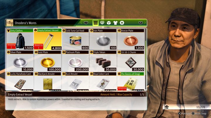 W grze dostępnych jest jedynie 5 Empty Extract Vessels - Lost Judgment: Ekstrakty - Lost Judgment - poradnik do gry