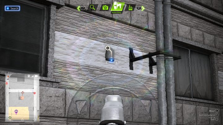 Używając Noise Amp zbadajcie lampę na tyłach budynku, w której schowany jest element wyposażenia EX Enhancement Belt - Lost Judgment: Squirrel search W Shichifuku - wszystkie wiewiórki, mapa - Lost Judgment - poradnik do gry