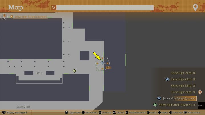 Zadanie rozpoczyna się na dziedzińcu szkoły Seiryo High School - Lost Judgment: Where is the Time Capsule - solucja, opis przejścia - Lost Judgment - poradnik do gry