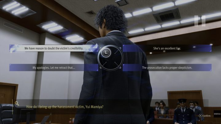Następnie wybierzcie odpowiedź We have reason to doubt the victims credibility - Lost Judgment: Final Chapter - Darkest Before the Dawn - Lost Judgment - poradnik do gry