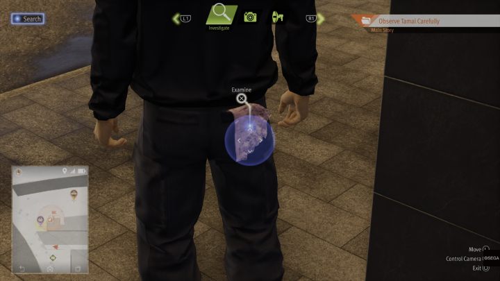 Przy rozmowie z mężczyzną wybierzcie wszystkie opcje dialogowe, a następnie zbadajcie zawartość jego kieszeni - Lost Judgment: The Falling Man - solucja, opis przejścia - Lost Judgment - poradnik do gry