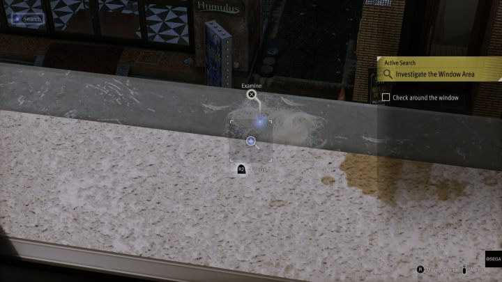 W trybie szukania zbadajcie - Lost Judgment: The Chaos of the Masked Writer - solucja, opis przejścia - Lost Judgment - poradnik do gry