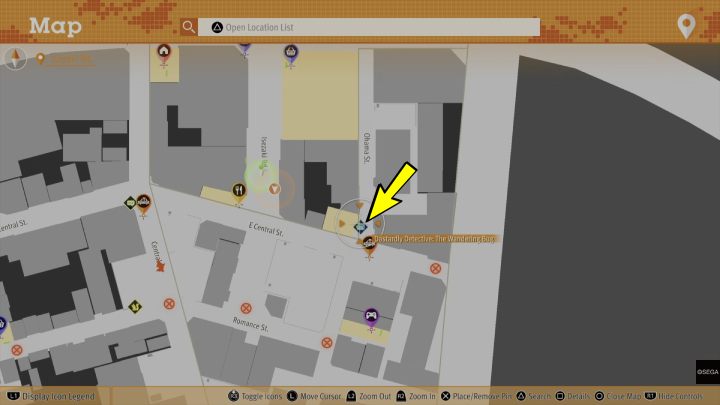 Po przerywniku filmowym udajcie się pod klub Rose Blossom i porozmawiajcie z kobietą i jej menagerem - Lost Judgment: Dastardly Detective, The Wandering Bug - solucja, opis przejścia - Lost Judgment - poradnik do gry