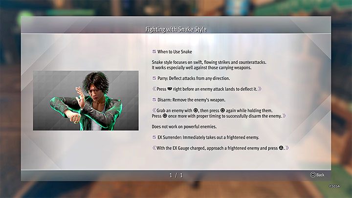 Z wymaganiami opisywanego trofeum powiązany jest styl węża (Snake Style), który odblokujecie po dotarciu do Yokohamy w rozdziale 1 - Black Sheep - Lost Judgment: Trofeum Merciful - jak zdobyć? - Lost Judgment - poradnik do gry
