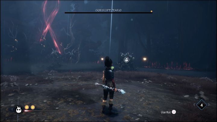 Na sam koniec pamiętajcie, że na arenie możecie skorzystać z leczenia - Kena Bridge of Spirits: Corrupt Taro - boss, jak pokonać? - Kena Bridge of Spirits - poradnik do gry