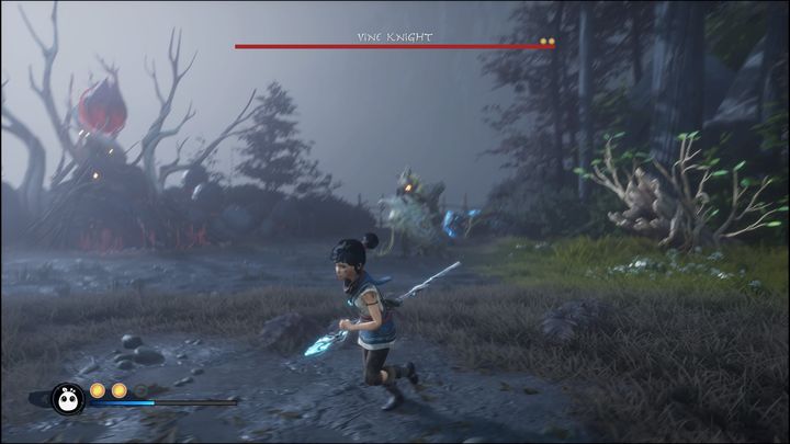 Vine Knight jest przeciwnikiem nastawionym na defensywę i dalekosiężne ataki - Kena Bridge of Spirits: Vine Knight - boss, jak pokonać? - Kena Bridge of Spirits - poradnik do gry