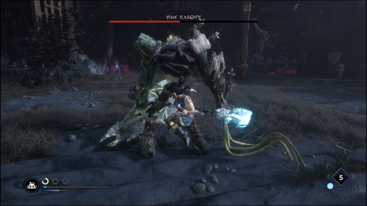 W głównej mierze korzystajcie z Courage, aby przywołać Rot i oszołomić bossa - Kena Bridge of Spirits: Vine Knight - boss, jak pokonać? - Kena Bridge of Spirits - poradnik do gry