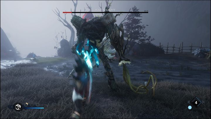 Najlepszym sposobem będzie korzystanie z Rot, oszołamiając bossa, atakując go przez krótką chwilę za pomocą laski, a pod sam koniec, strzelać w czułe punkty - Kena Bridge of Spirits: Vine Knight - boss, jak pokonać? - Kena Bridge of Spirits - poradnik do gry