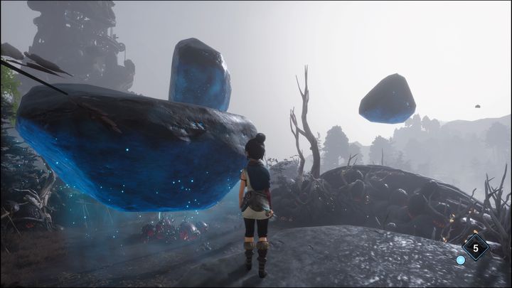 Po drugiej stronie znajdują się kolejne połyskujące skały - Kena Bridge of Spirits: Adiras Love - solucja, opis przejścia - Kena Bridge of Spirits - poradnik do gry