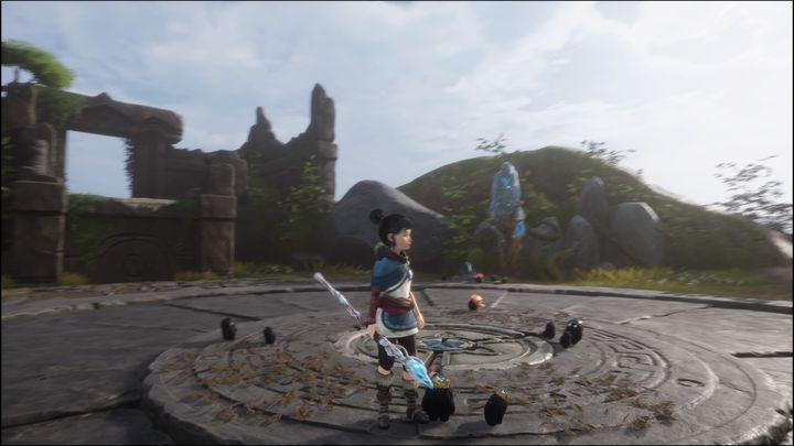 Idźcie przed siebie po drewnianej kładce, a następnie, schodząc w dół, skierujcie się w prawą stronę - Kena Bridge of Spirits: Adiras Love - solucja, opis przejścia - Kena Bridge of Spirits - poradnik do gry