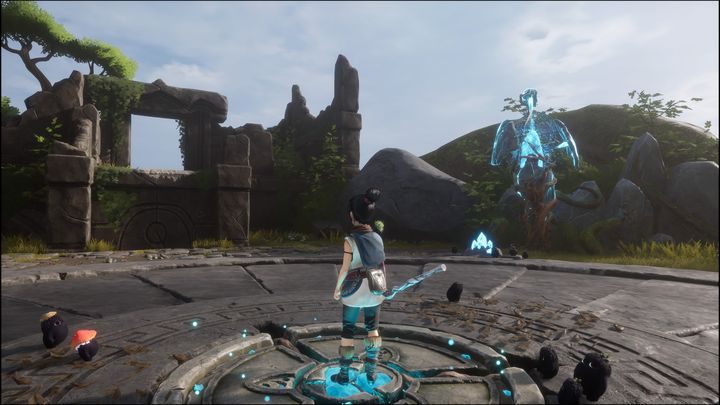 Następnie ustańcie na platformie, skorzystajcie z Pulse - Kena Bridge of Spirits: Adiras Love - solucja, opis przejścia - Kena Bridge of Spirits - poradnik do gry