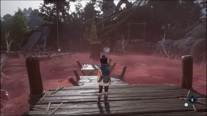 Kierując się w stronę Rufus Barn, zobaczycie zatrutą wodę - Kena Bridge of Spirits: Adiras Love - solucja, opis przejścia - Kena Bridge of Spirits - poradnik do gry