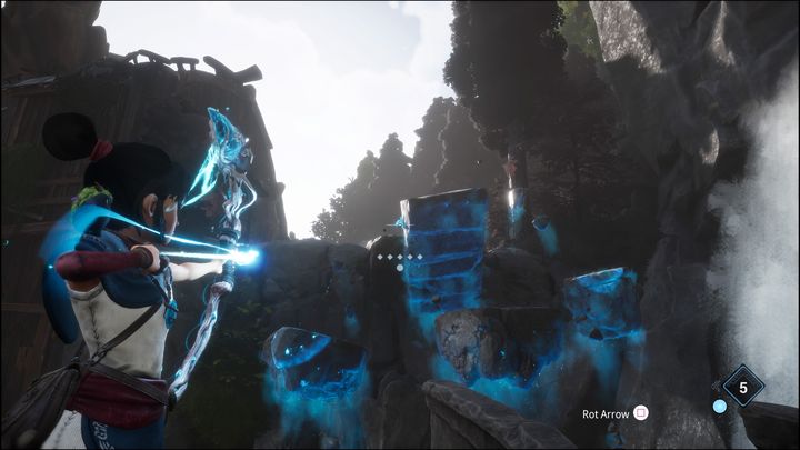 Zanim skoczycie na każdą z nich, skierujcie swój wzrok na środkową platformę - Kena Bridge of Spirits: Adiras Fear - solucja, opis przejścia - Kena Bridge of Spirits - poradnik do gry