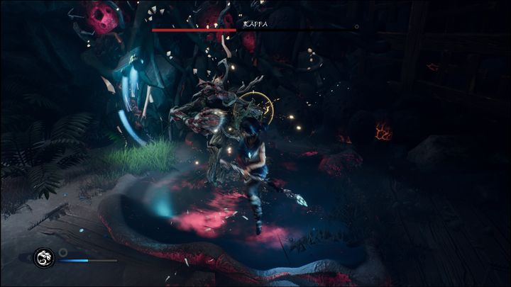 Jeśli nie posiadacie Courage, a chcecie za wszelką cenę zaatakować Kappa, biegnijcie dopiero w momencie, gdy zaczyna rzucać pociskiem, a nie jeszcze przed tym - Kena Bridge of Spirits: Kappa - boss, jak pokonać? - Kena Bridge of Spirits - poradnik do gry