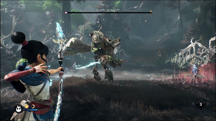 Przeprowadźcie walkę głównie za pomocą łuku - Kena Bridge of Spirits: Wood Knight - boss, jak pokonać? - Kena Bridge of Spirits - poradnik do gry