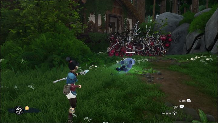 Możecie również udać się w górę do opuszczonego domu, który jest zablokowany przez spaczenie - Kena Bridge of Spirits: Help Taro - solucja, opis przejścia - Kena Bridge of Spirits - poradnik do gry