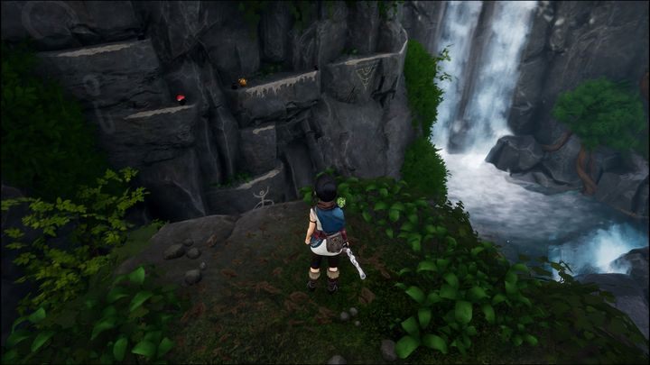 Niedaleko wodospadu, znajdziecie kolejne skały, na których możecie się wspinać - Kena Bridge of Spirits: Find Rusu - solucja, opis przejścia - Kena Bridge of Spirits - poradnik do gry