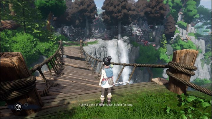 Przebiegnijcie czym prędzej po moście na drugą stronę - Kena Bridge of Spirits: Find Rusu - solucja, opis przejścia - Kena Bridge of Spirits - poradnik do gry